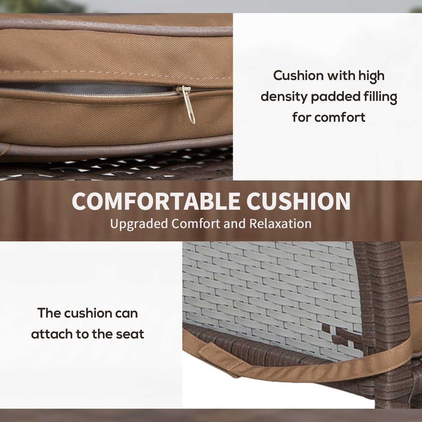 Set da conversazione con tavolo da bar per patio in rattan PE da esterno Outsunny da 3 pezzi