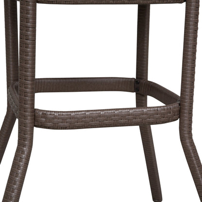 Set da conversazione con tavolo da bar per patio in rattan PE da esterno Outsunny da 3 pezzi