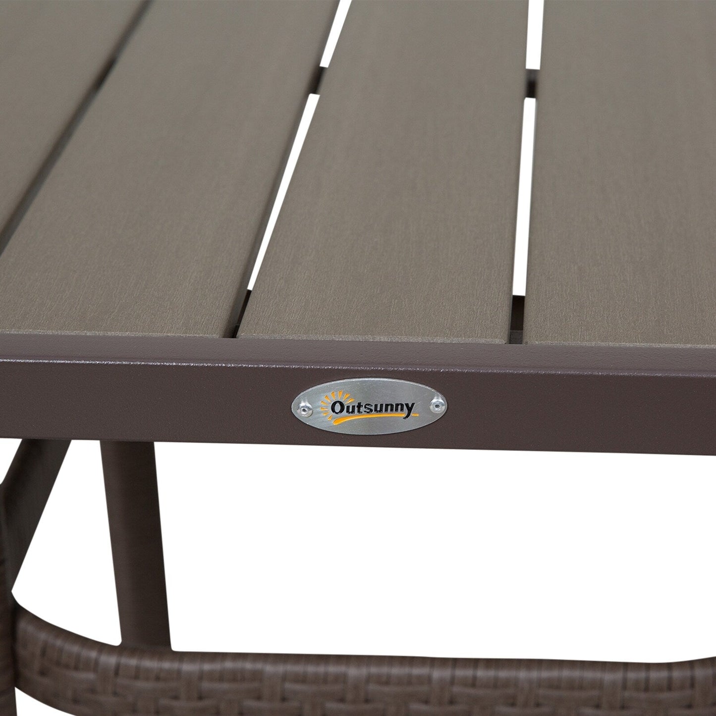 Set da conversazione con tavolo da bar per patio in rattan PE da esterno Outsunny da 3 pezzi