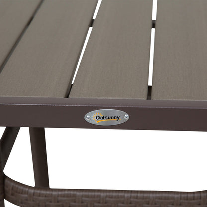 Set da conversazione con tavolo da bar per patio in rattan PE da esterno Outsunny da 3 pezzi