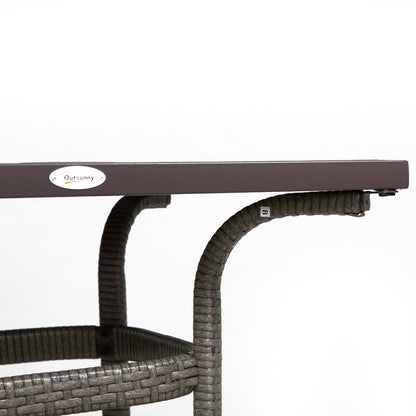 Set da conversazione con tavolo da bar per patio in rattan PE da esterno Outsunny da 3 pezzi