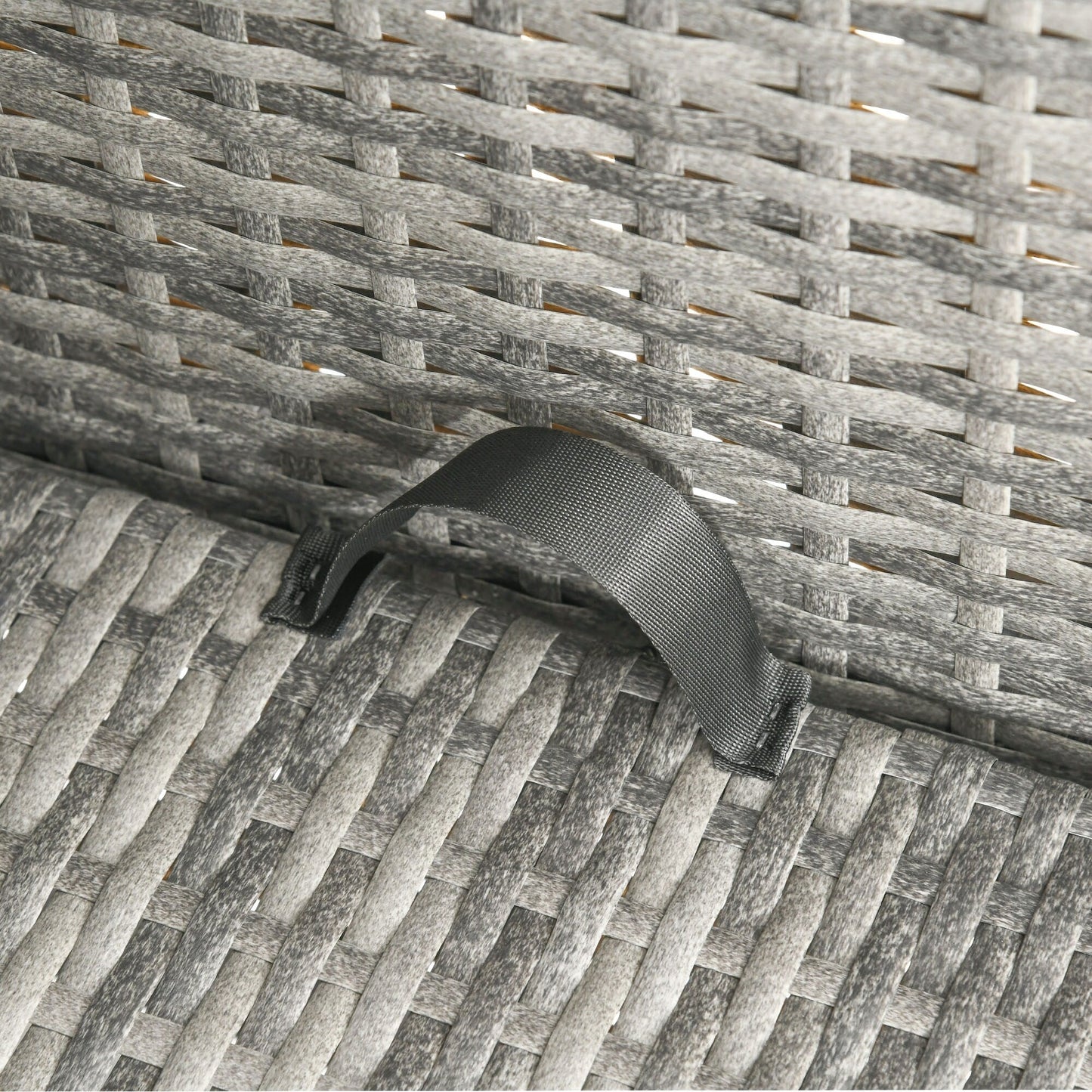 Set di mobili da giardino Outsunny da 4 pezzi con cuscini, divano letto in rattan PE con baldacchino retrattile, set di divani componibili per esterni