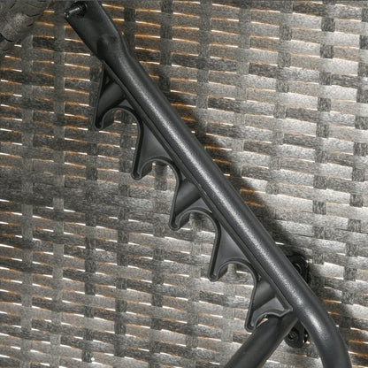 Set di mobili da giardino Outsunny da 4 pezzi con cuscini, divano letto in rattan PE con baldacchino retrattile, set di divani componibili per esterni