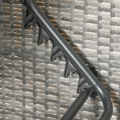 Set di mobili da giardino Outsunny da 4 pezzi con cuscini, divano letto in rattan PE con baldacchino retrattile, set di divani componibili per esterni