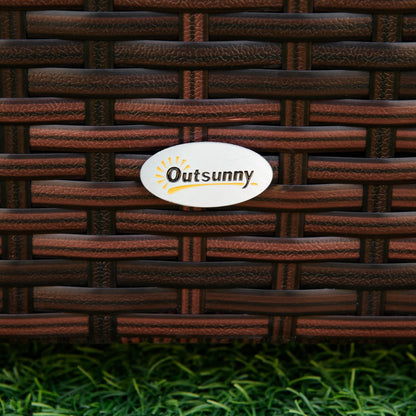 Outsunny Set di 4 divani in rattan sintetico e vimini per patio, mobili da giardino per esterni, 6 posti, adatti a tutte le stagioni