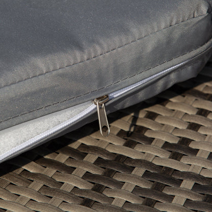 Set di 4 lettini prendisole rotondi in vimini e rattan con cuscini per esterni Outsunny o divano da conversazione con tettuccio parasole