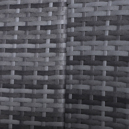 Set di 4 lettini prendisole rotondi in vimini e rattan con cuscini per esterni Outsunny o divano da conversazione con tettuccio parasole