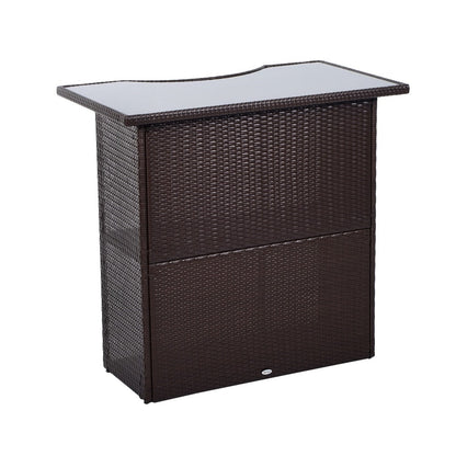 Set da bar in rattan per patio da esterno Outsunny da 5 pezzi