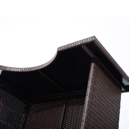 Set da bar in rattan per patio da esterno Outsunny da 5 pezzi