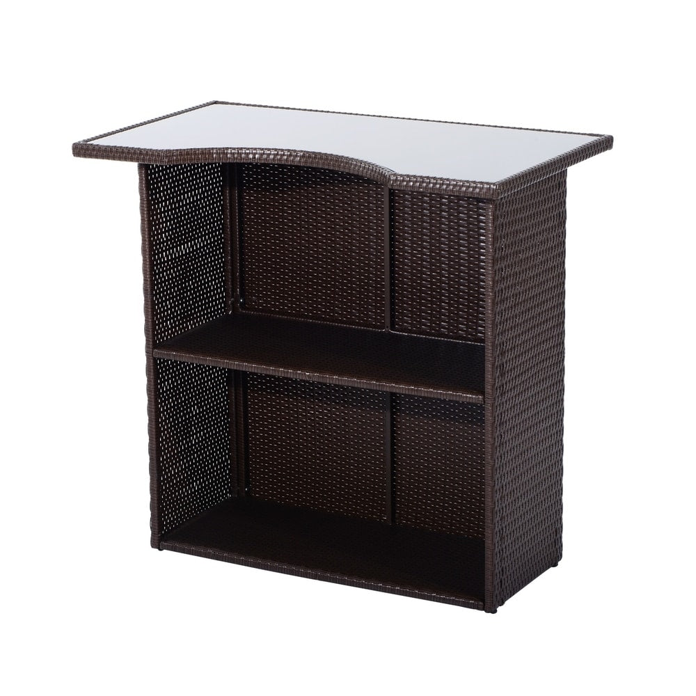 Set da bar in rattan per patio da esterno Outsunny da 5 pezzi