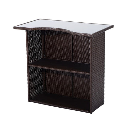 Set da bar in rattan per patio da esterno Outsunny da 5 pezzi