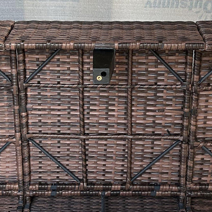 Set di mobili da giardino Outsunny da 5 pezzi con cuscini, set da conversazione all'aperto con divano a tre posti in rattan, sedie e poggiapiedi