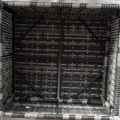 Set di mobili da giardino Outsunny da 5 pezzi con cuscini, set da conversazione all'aperto con divano a tre posti in rattan, sedie e poggiapiedi