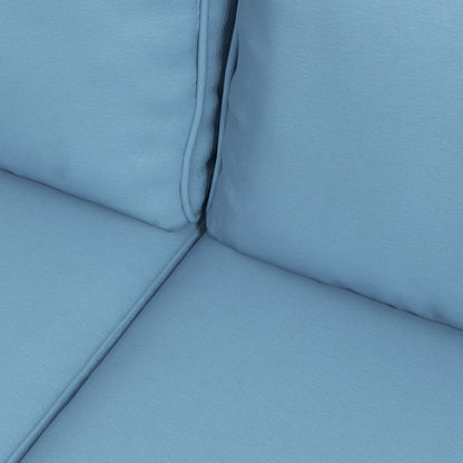 Outsunny Set di mobili da giardino in vimini da 5 pezzi con cuscini imbottiti spessi, divano componibile per esterni in rattan PE