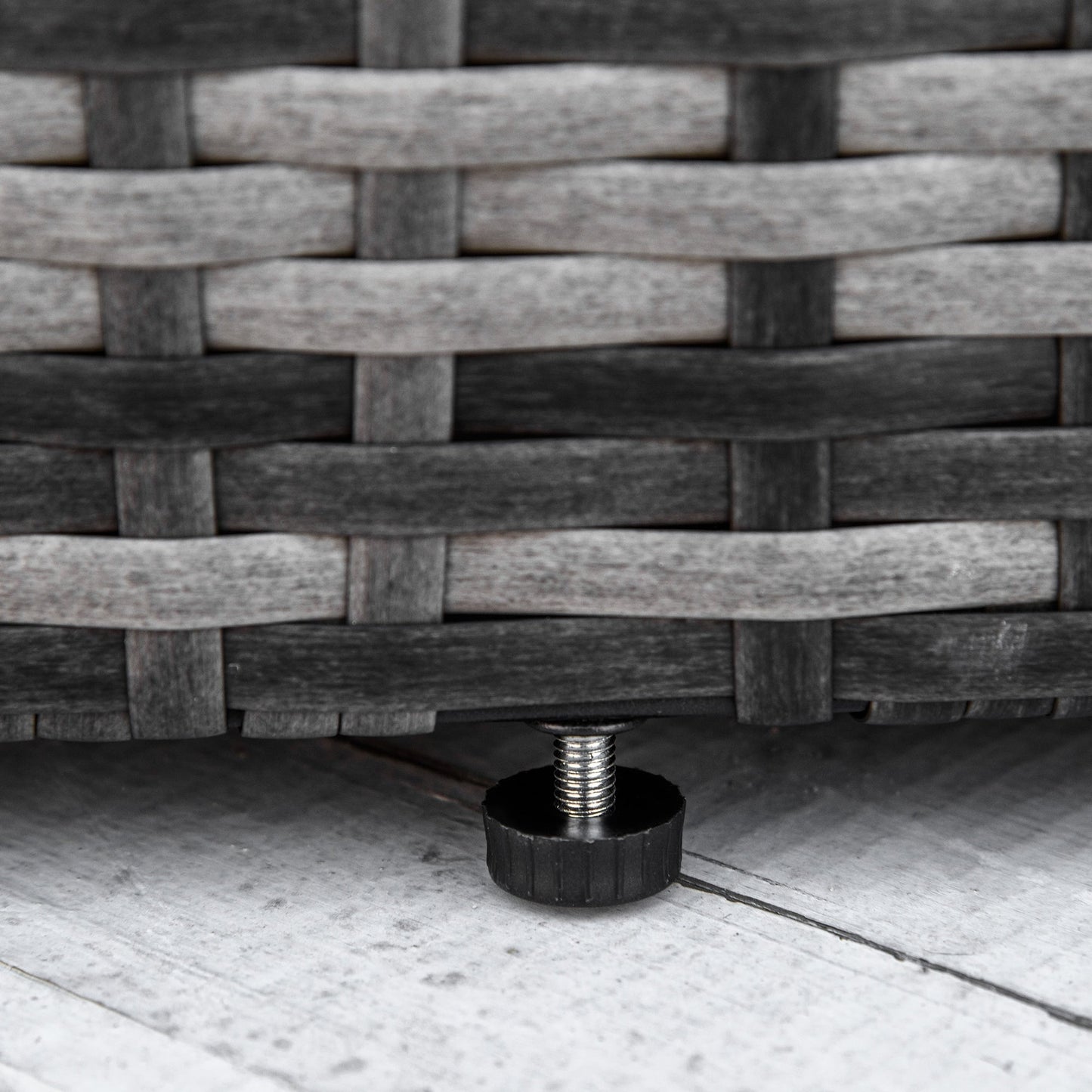 Outsunny 5 pezzi set da salotto in vimini PE per patio, set di mobili da giardino in rattan per conversazione all'aperto, divano letto rotondo