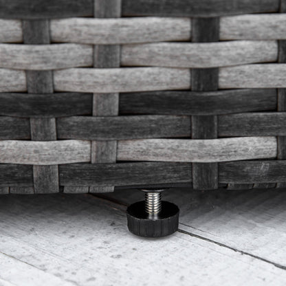 Outsunny 5 pezzi set da salotto in vimini PE per patio, set di mobili da giardino in rattan per conversazione all'aperto, divano letto rotondo