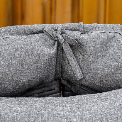 Outsunny 5 pezzi set da salotto in vimini PE per patio, set di mobili da giardino in rattan per conversazione all'aperto, divano letto rotondo