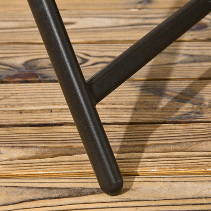 Outsunny Set da pranzo in vimini da 5 pezzi per patio, tavolo e sedie pieghevoli per esterni, set da pranzo con mobili in vimini e foro per ombrellone