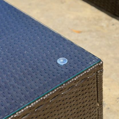 Outsunny Set di 6 mobili da giardino in rattan e vimini con comodi cuscini in cotone e fodere rimovibili