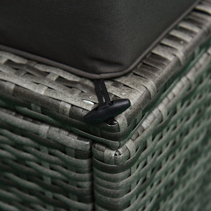 Outsunny Set di 6 mobili da giardino in rattan e vimini con comodi cuscini in cotone e fodere rimovibili