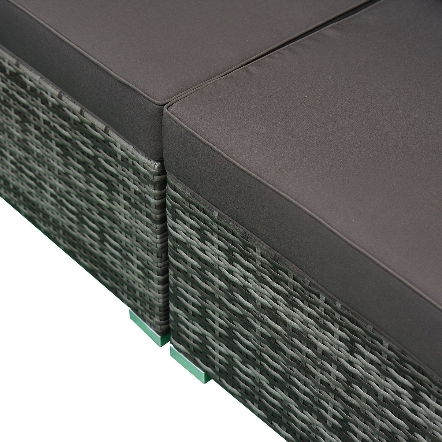 Outsunny Set di 6 mobili da giardino in rattan e vimini con comodi cuscini in cotone e fodere rimovibili