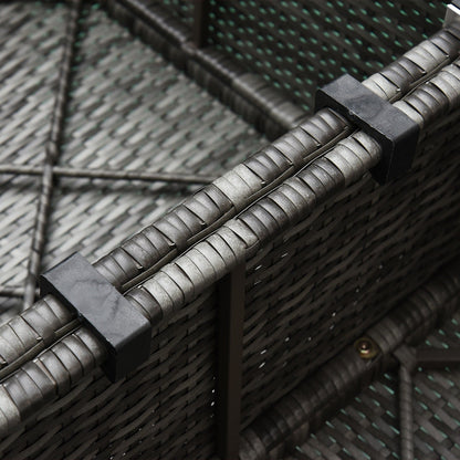 Outsunny Set di 6 mobili da giardino in rattan e vimini con comodi cuscini in cotone e fodere rimovibili