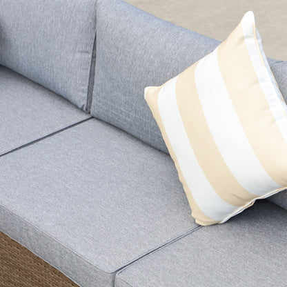 Outsunny Set di 6 mobili da giardino in rattan e vimini con comodi cuscini in cotone e fodere rimovibili