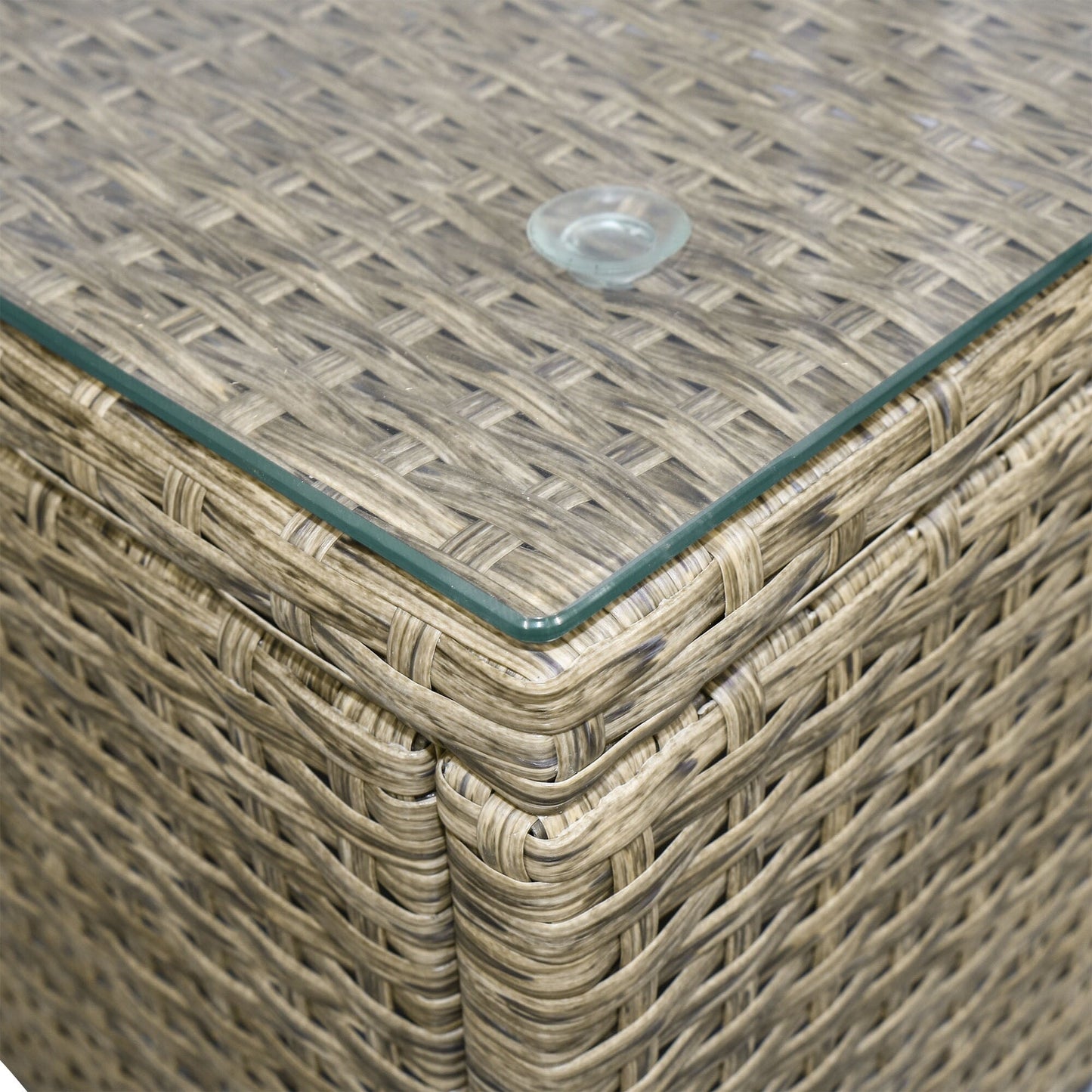 Outsunny Set di 6 mobili da giardino in rattan e vimini con comodi cuscini in cotone e fodere rimovibili