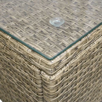 Outsunny Set di 6 mobili da giardino in rattan e vimini con comodi cuscini in cotone e fodere rimovibili