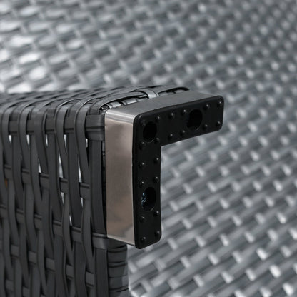 Set di divani componibili per esterni Outsunny in rattan da 6 pezzi con divano a 3 posti, 2 poltrone reclinabili, 2 poggiapiedi pouf