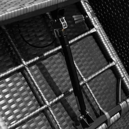 Set di divani componibili per esterni Outsunny in rattan da 6 pezzi con divano a 3 posti, 2 poltrone reclinabili, 2 poggiapiedi pouf