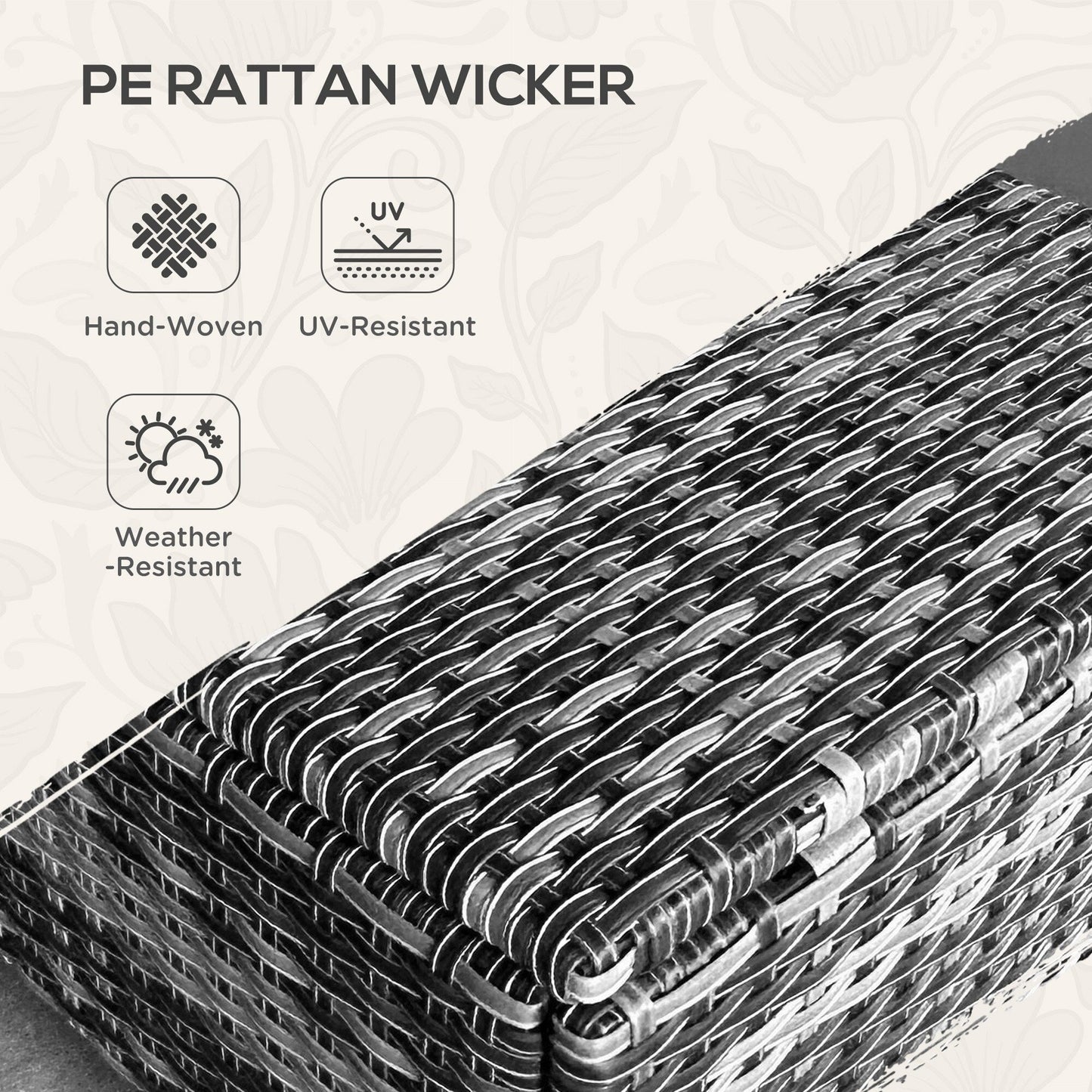 Set di mobili da giardino Outsunny da 6 pezzi con divano a tre posti in rattan, sedie a dondolo girevoli e poggiapiedi