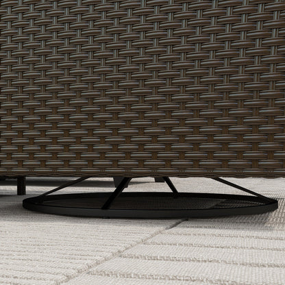 Set di mobili da giardino Outsunny da 6 pezzi con divano a tre posti in rattan, sedie a dondolo girevoli e poggiapiedi