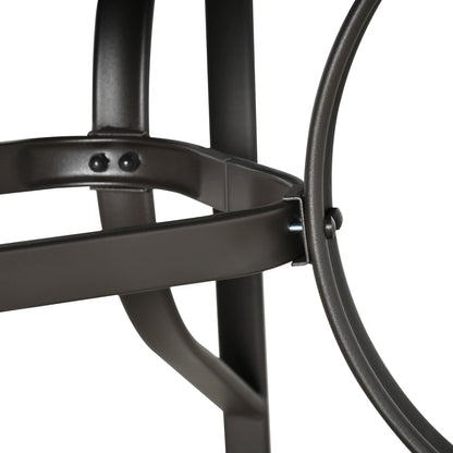 Set da pranzo per patio Outsunny da 8 pezzi con tavolo da patio da 8 piedi, ombrellone con inclinazione a pulsante e manovella, 6 sedie e tavolo da pranzo