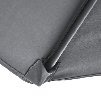 Set da pranzo per patio Outsunny da 8 pezzi con tavolo da patio da 8 piedi, ombrellone con inclinazione a pulsante e manovella, 6 sedie e tavolo da pranzo