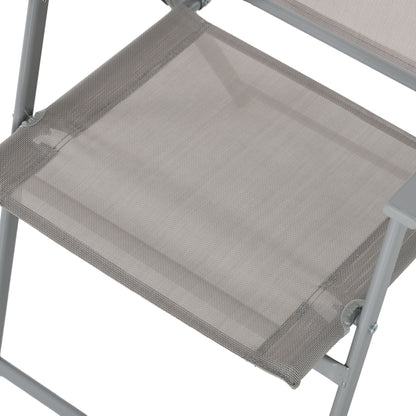 Outsunny Set da pranzo da esterno da 8 pezzi con tavolo, ombrellone, 6 sedie pieghevoli e tavolo da pranzo rettangolare, set di mobili da esterno per patio