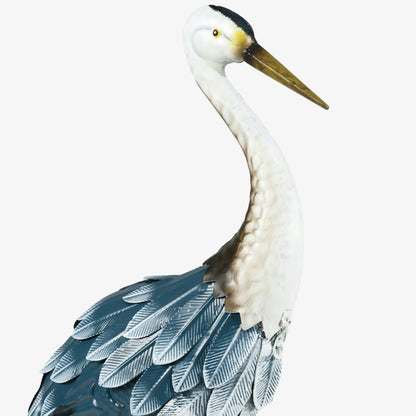 Statue da giardino Outsunny Heron, 29 e 27,5 sculture di uccelli in piedi, decorazioni artistiche in metallo per prato, patio, cortile