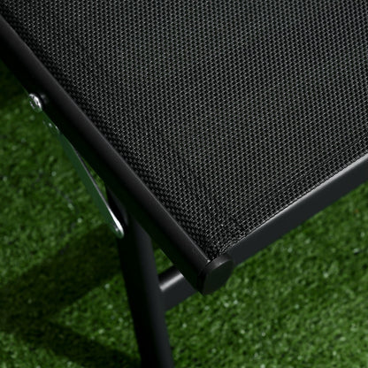 Set di 2 sedie a sdraio da giardino Outsunny, reclinabili da esterno in 2 pezzi con ruote, schienale regolabile su 5 livelli