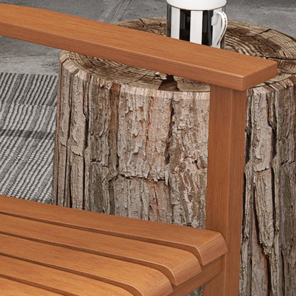 Set di sedie a dondolo in legno Outsunny con tavolino pieghevole, sedie a dondolo da esterno