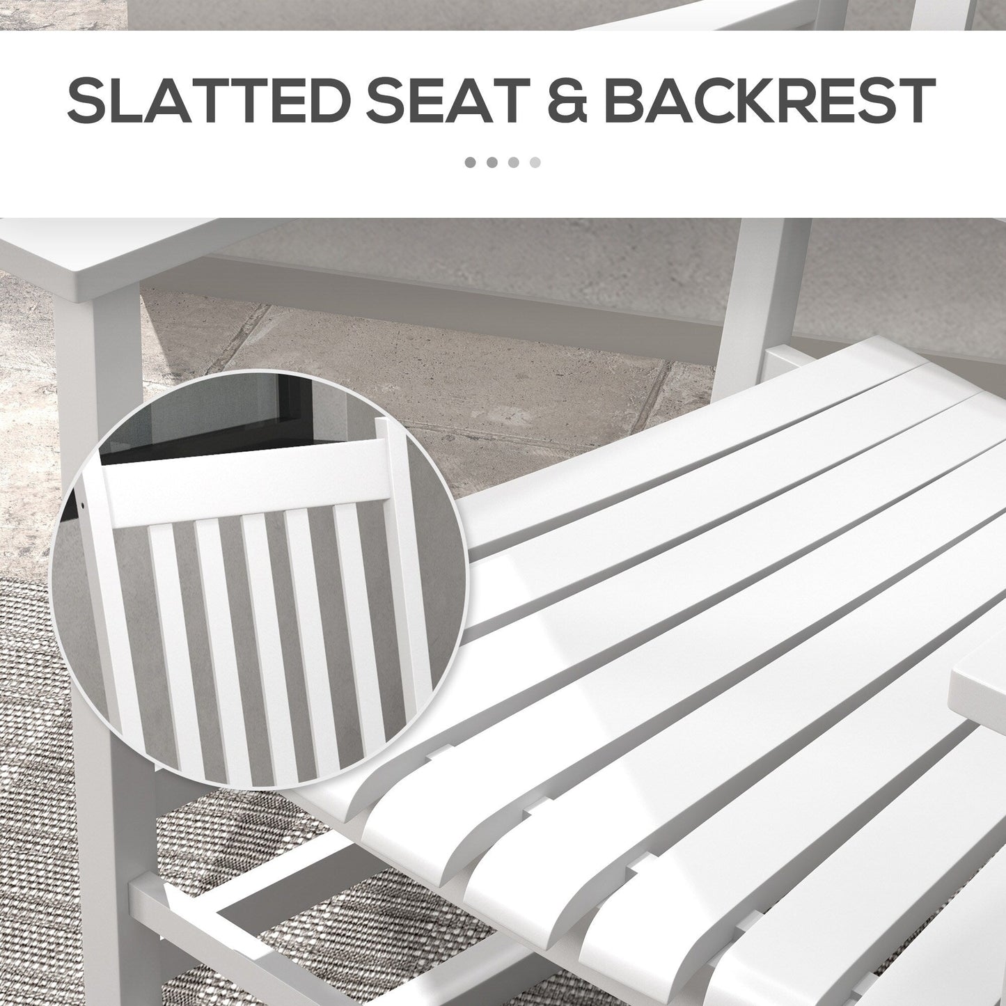 Set di sedie a dondolo in legno Outsunny con tavolino pieghevole, sedie a dondolo da esterno