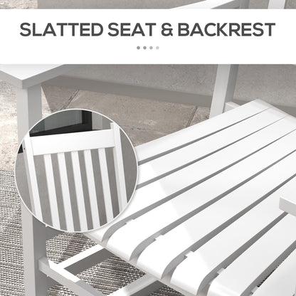 Set di sedie a dondolo in legno Outsunny con tavolino pieghevole, sedie a dondolo da esterno