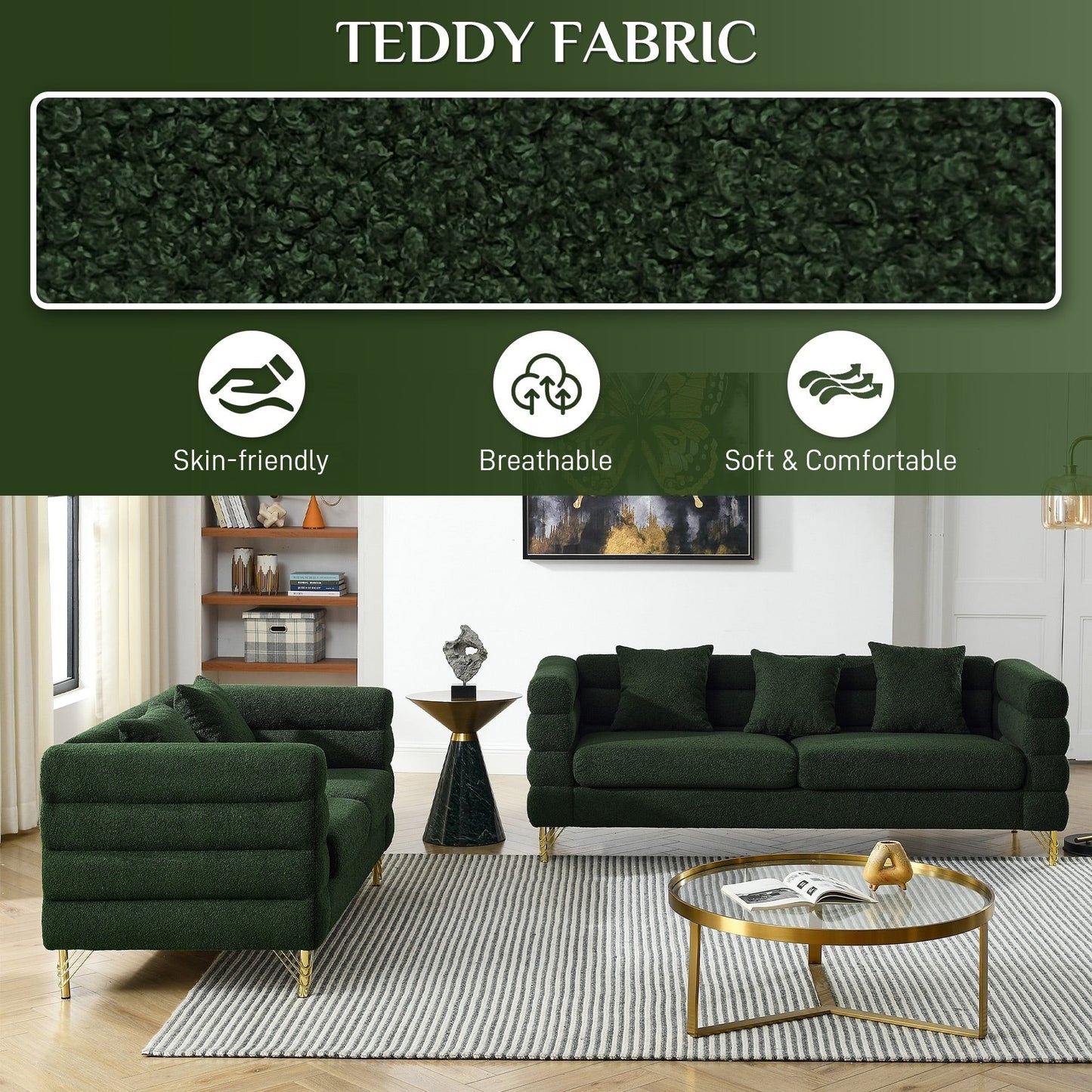 Divano Ouyessir Mid Century per camera da letto, soggiorno, salotti, ufficio, appartamento