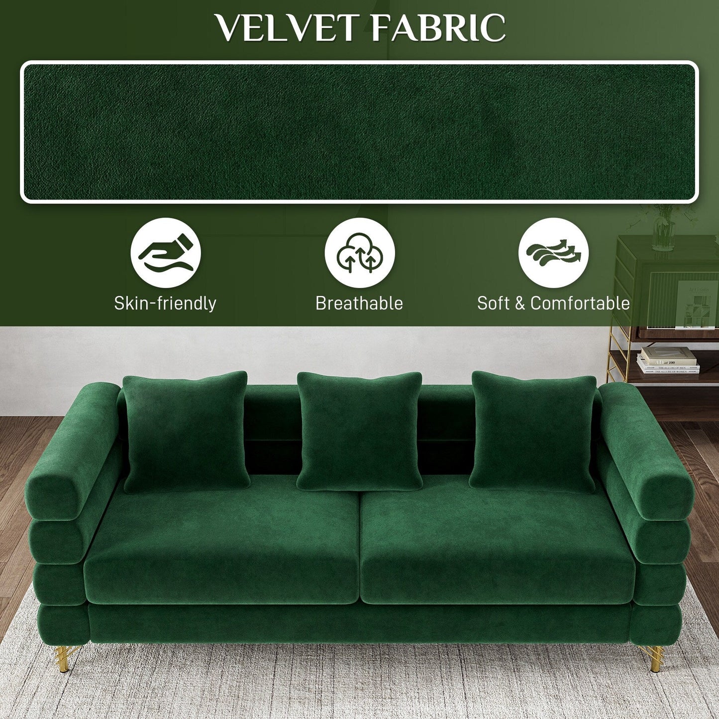 Divano Ouyessir Mid Century per camera da letto, soggiorno, salotti, ufficio, appartamento