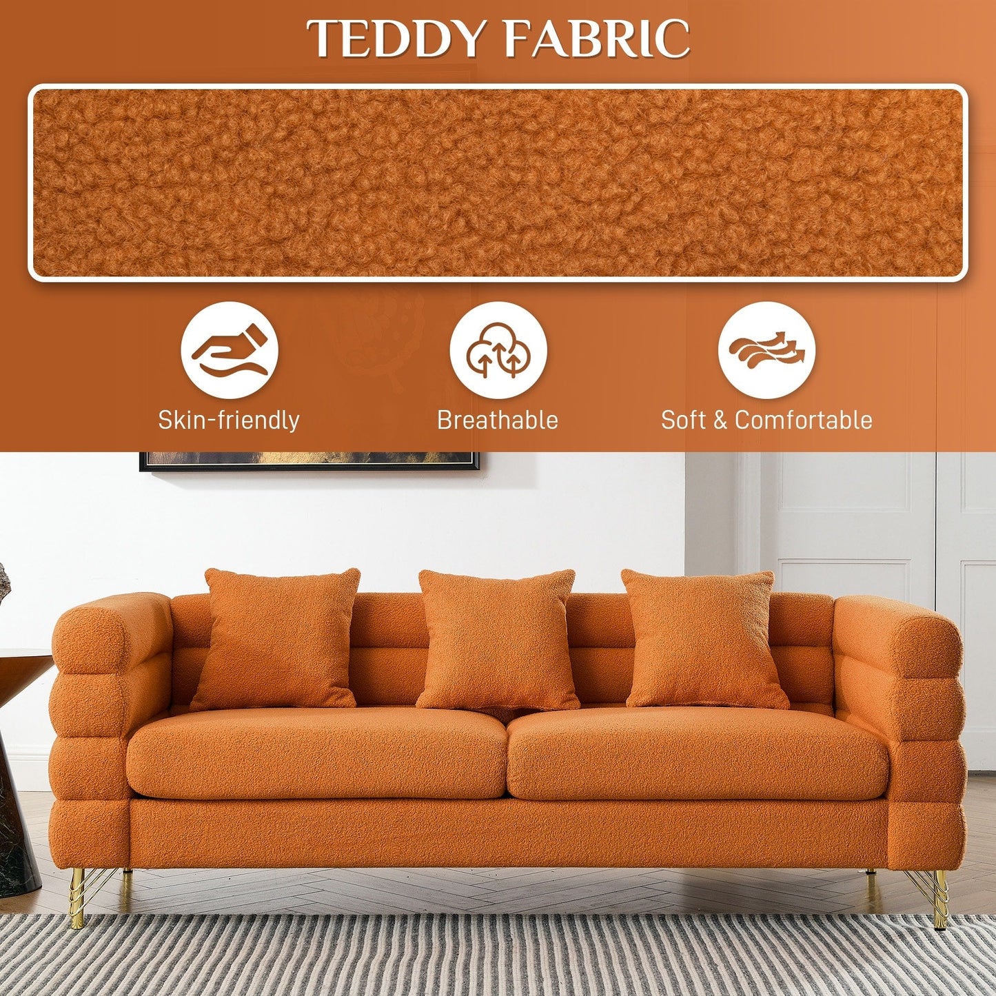 Divano Ouyessir Mid Century per camera da letto, soggiorno, salotti, ufficio, appartamento