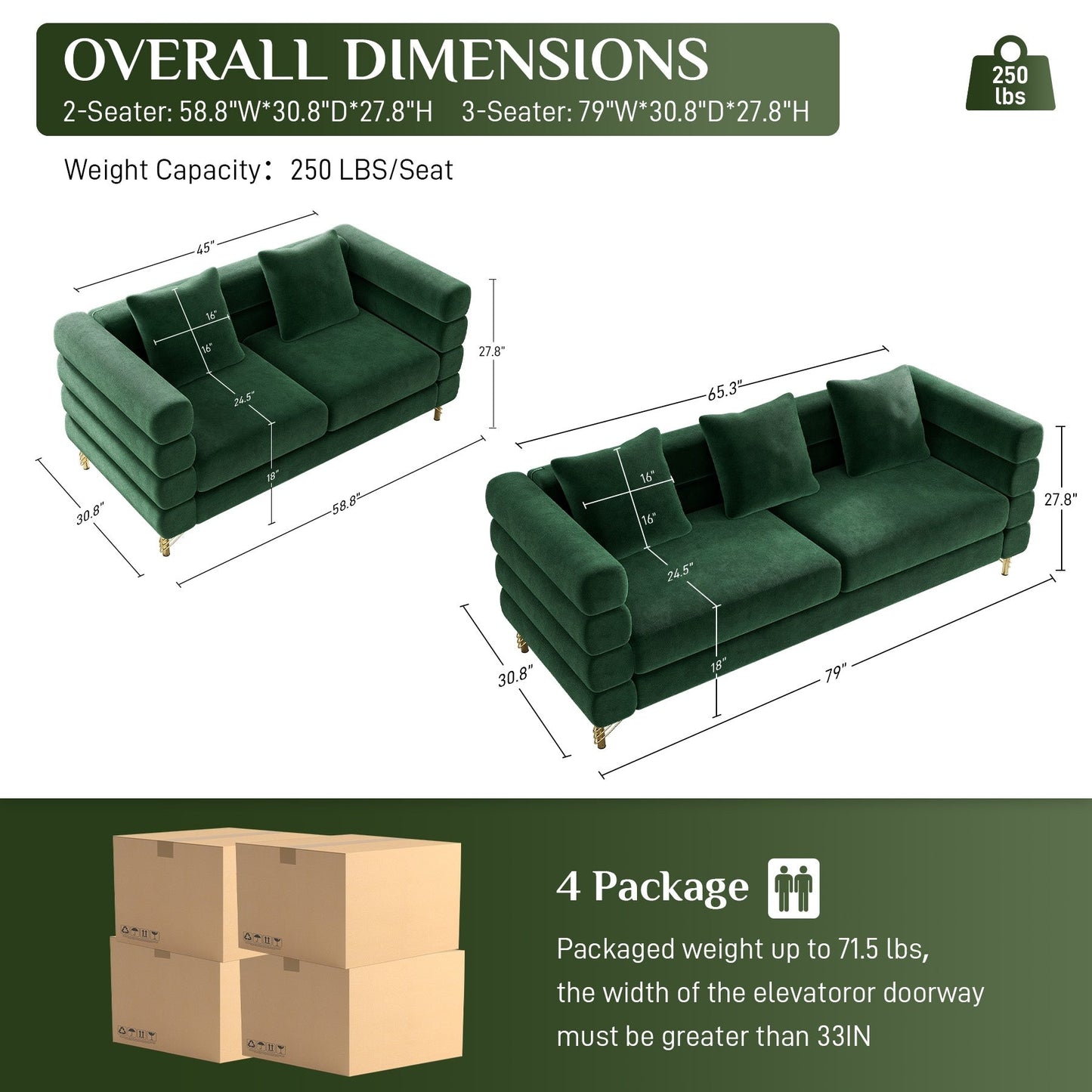 Divano Ouyessir Mid Century per camera da letto, soggiorno, salotti, ufficio, appartamento