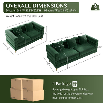 Divano Ouyessir Mid Century per camera da letto, soggiorno, salotti, ufficio, appartamento