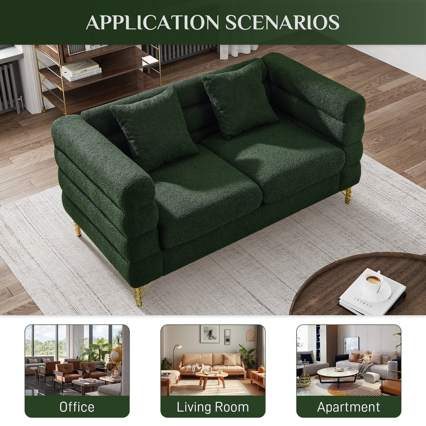 Divano Ouyessir Mid Century per camera da letto, soggiorno, salotti, ufficio, appartamento