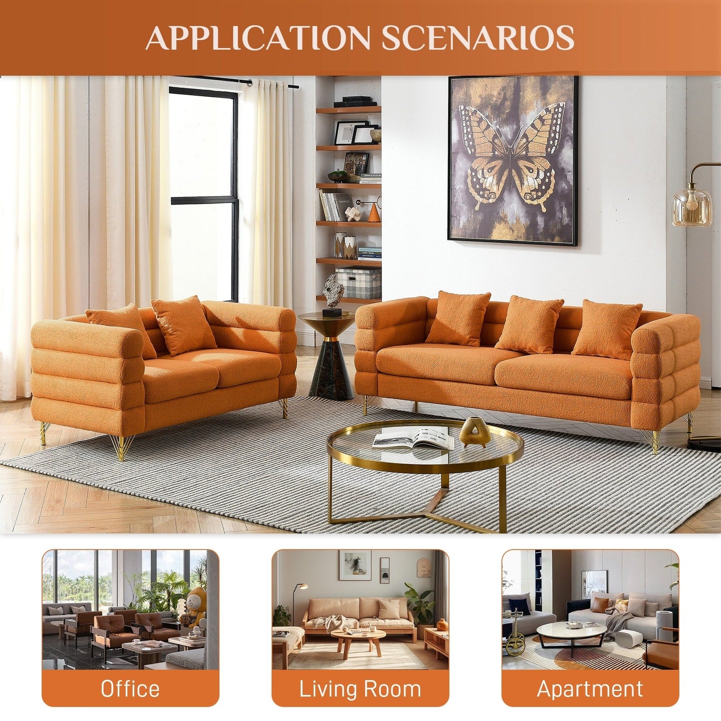 Divano Ouyessir Mid Century per camera da letto, soggiorno, salotti, ufficio, appartamento