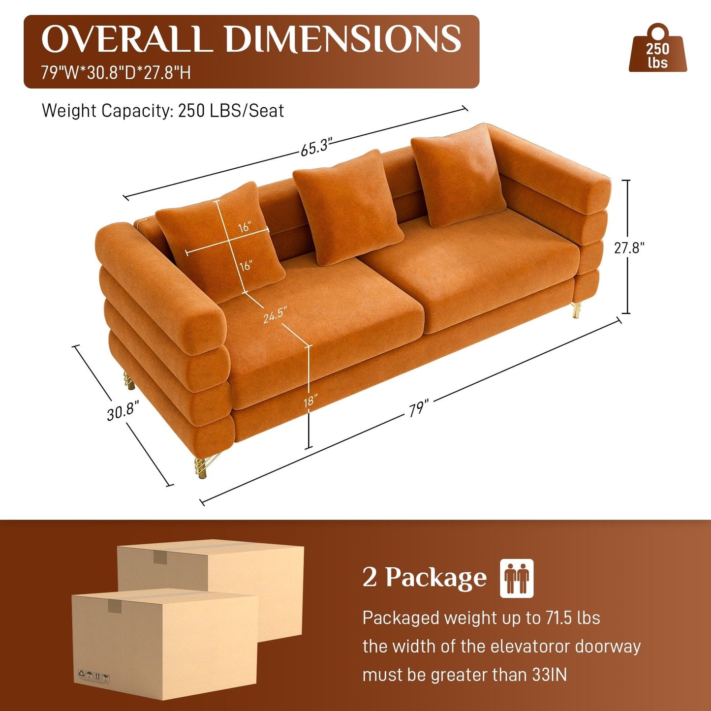 Divano Ouyessir Mid Century per camera da letto, soggiorno, salotti, ufficio, appartamento