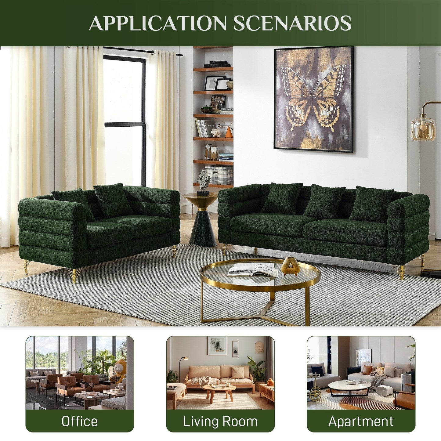 Divano Ouyessir Mid Century per camera da letto, soggiorno, salotti, ufficio, appartamento